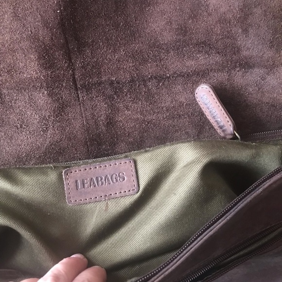 Leabags Leather Messenger Bag Shoulder Strap Brown Laptop Briefcase - Picture 5 of 7